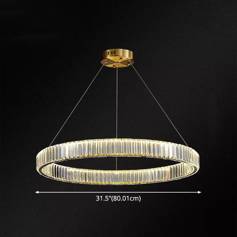 Ring à anneau ultra-moderne LED Chandelier LAMPE CRISTAL SUSPENSION PENDANT POUR LE SOIR