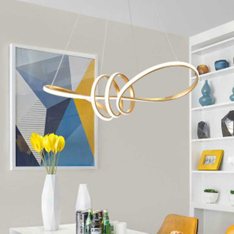 Ultramoderne spiraalvormige kroonluchter verlichtingsarmaturen metalen ophanging hanglamp voor woonkamer