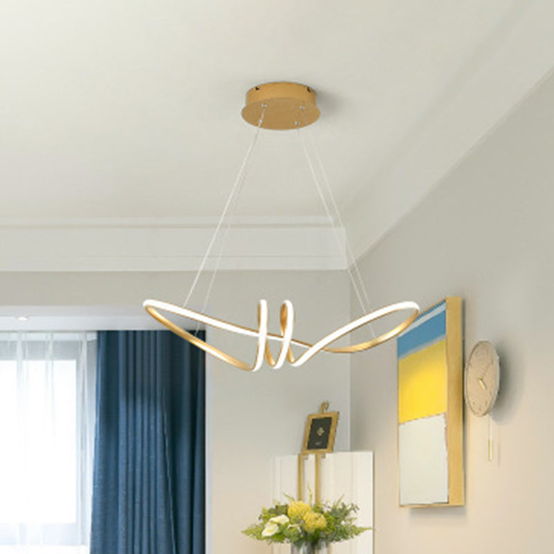 Ultra-modern Spiral Chandelier Light Fixtures Metal Suspension Pendant Light for Living Room