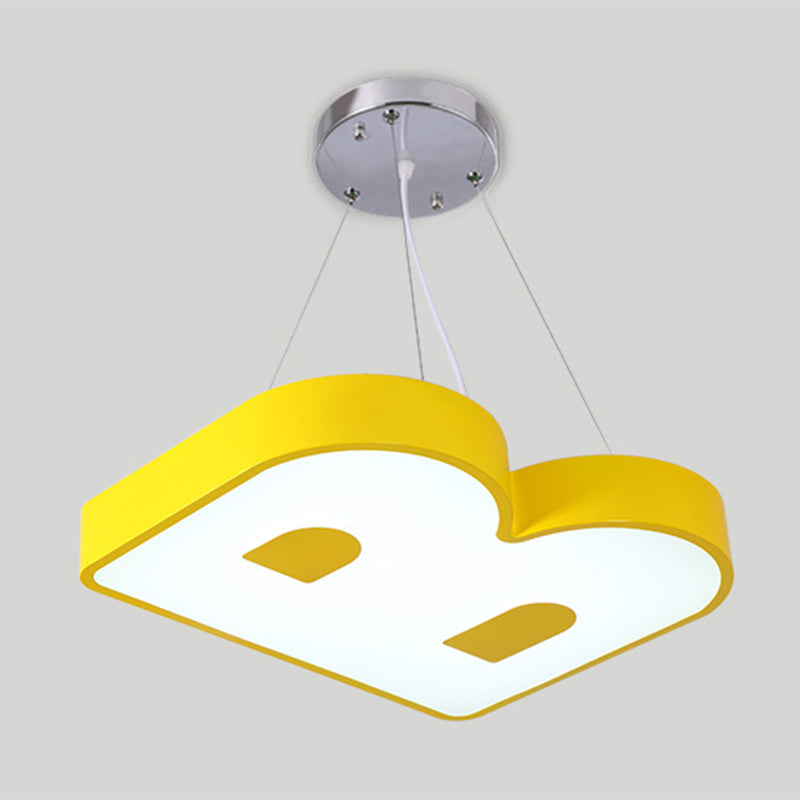 Letter Pendant Lighting Fixture Contemporary Style LED Metal Ceiling Suspension Lamp