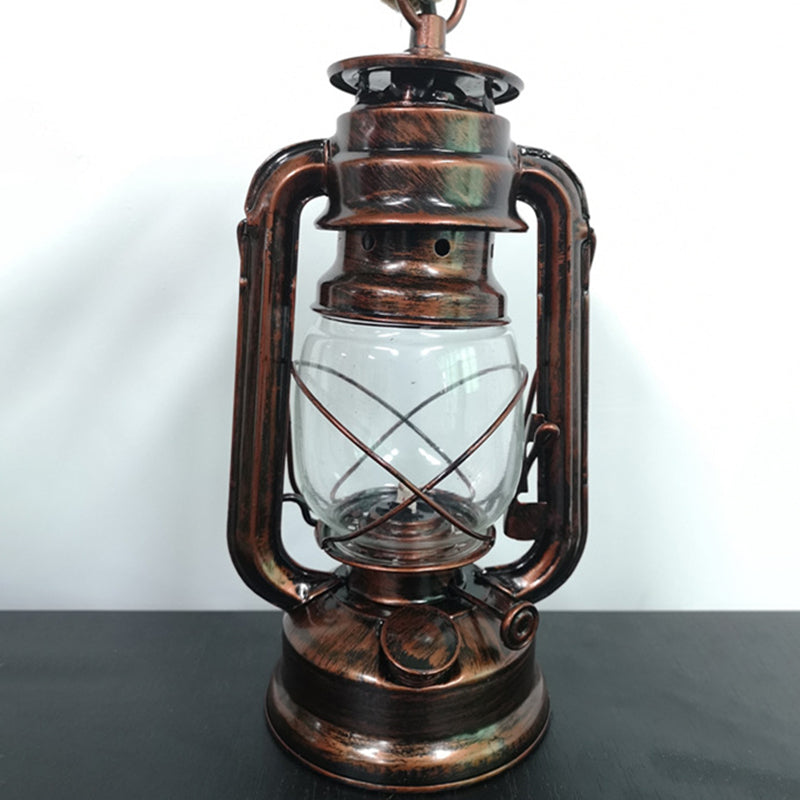 Vintage hennep touw kerosine paardenlamp kroonluchter metaal vintage industrieel restaurant hangende lamp