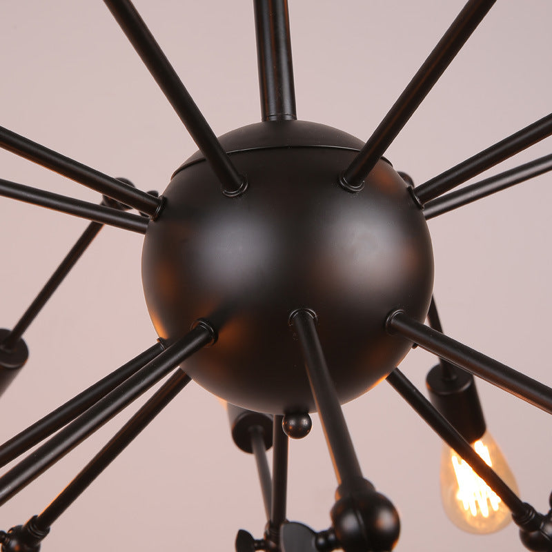 Retro Industrial Style Chandelier Light Sputnik Wrought Iron Multi Light Pendant for Bar Coffee Shop