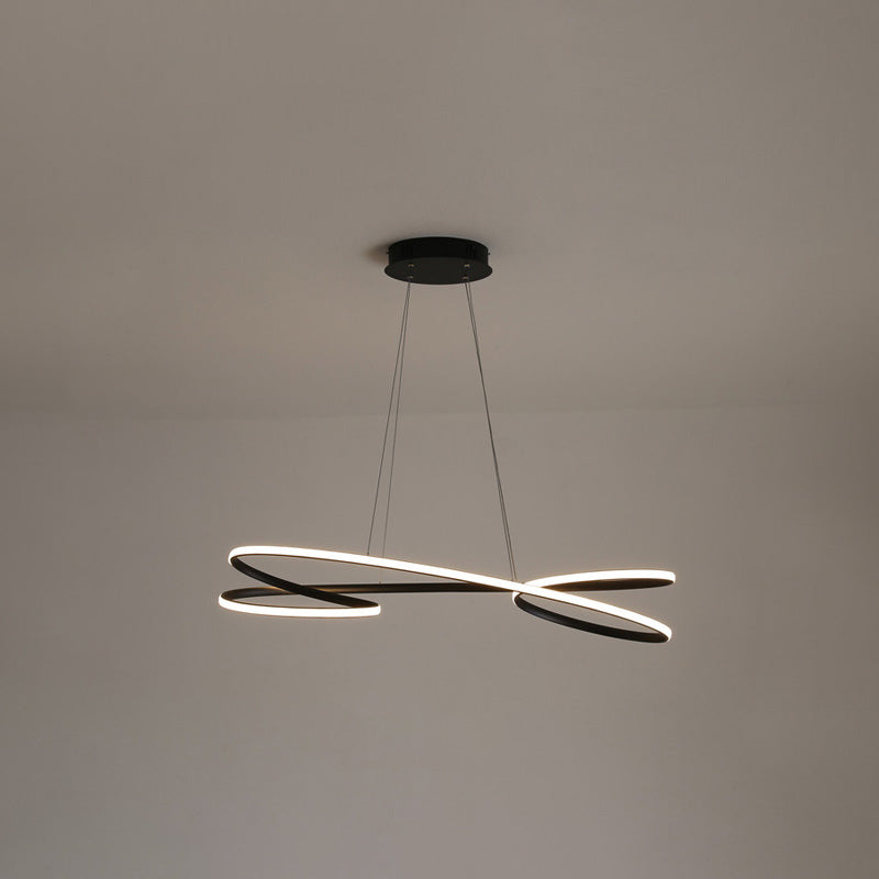 Ligne de simplicité LED lustre Light Aluminium Modern Style Bedroom Hanging Light