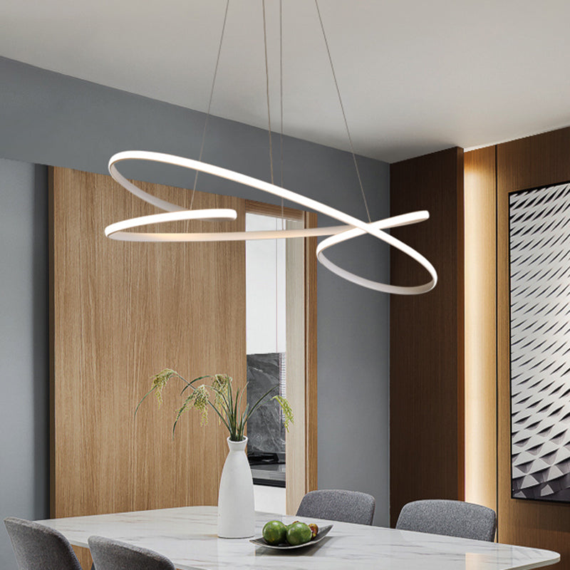 Ligne de simplicité LED lustre Light Aluminium Modern Style Bedroom Hanging Light