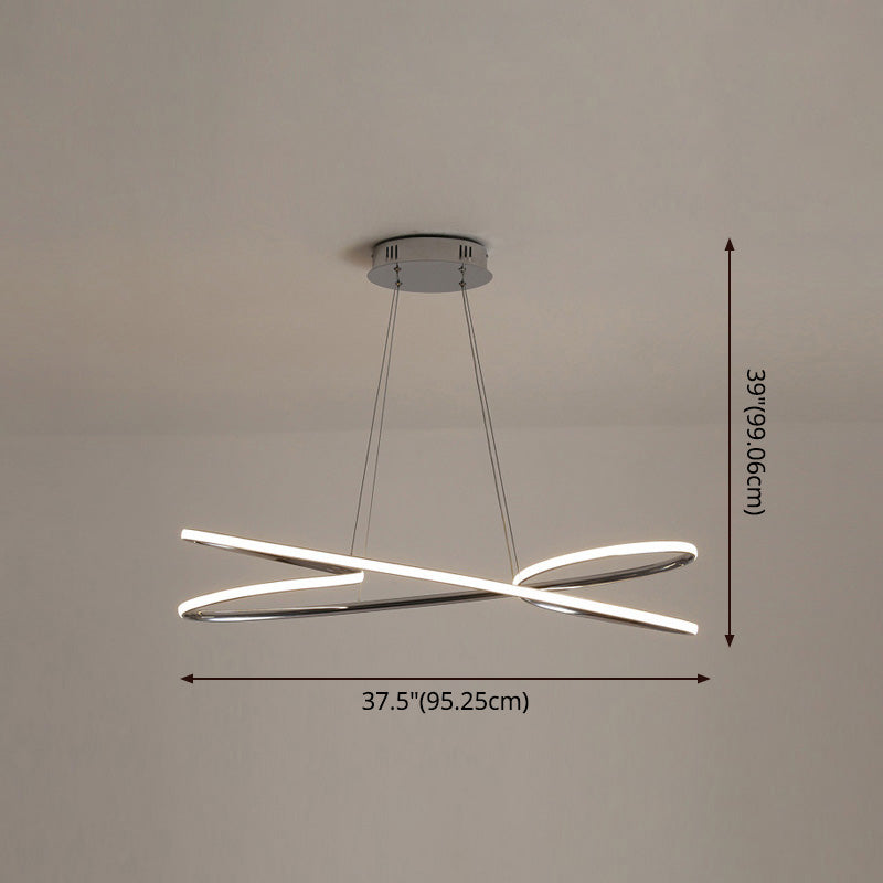 Ligne de simplicité LED lustre Light Aluminium Modern Style Bedroom Hanging Light