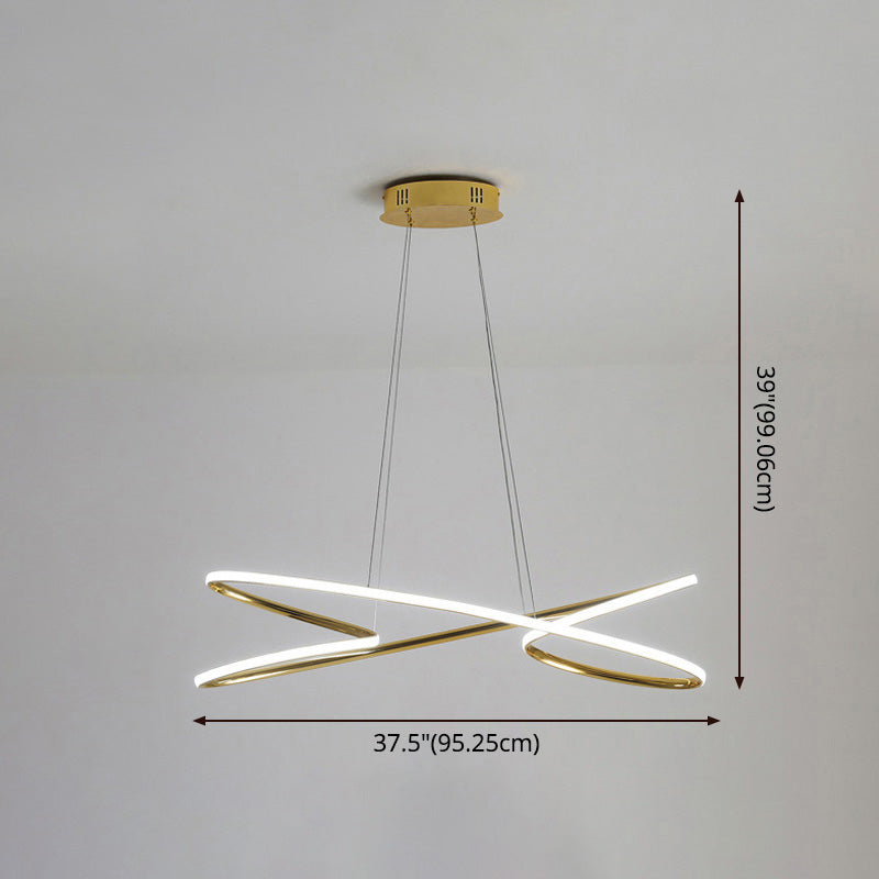 Ligne de simplicité LED lustre Light Aluminium Modern Style Bedroom Hanging Light