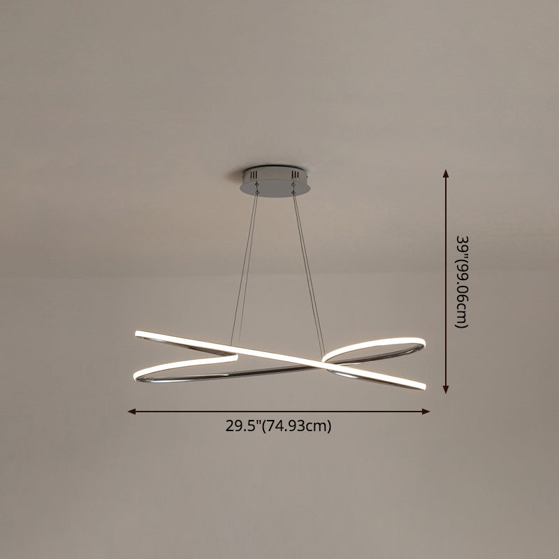 Ligne de simplicité LED lustre Light Aluminium Modern Style Bedroom Hanging Light