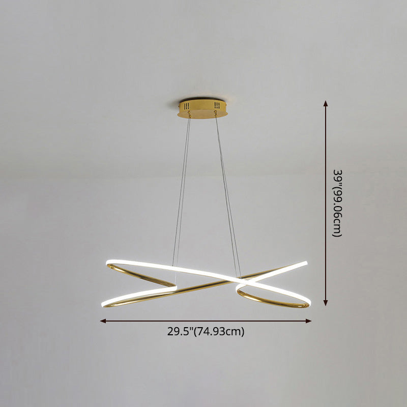 Ligne de simplicité LED lustre Light Aluminium Modern Style Bedroom Hanging Light