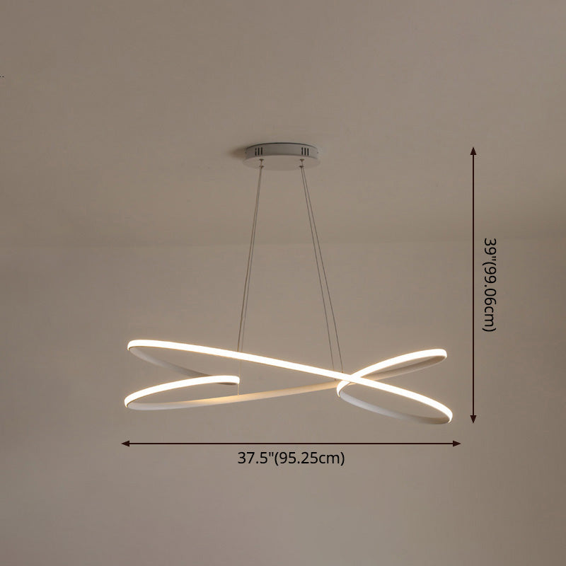 Ligne de simplicité LED lustre Light Aluminium Modern Style Bedroom Hanging Light