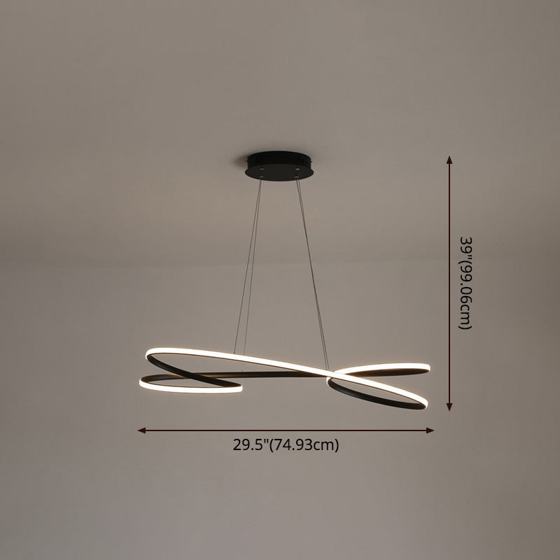 Ligne de simplicité LED lustre Light Aluminium Modern Style Bedroom Hanging Light