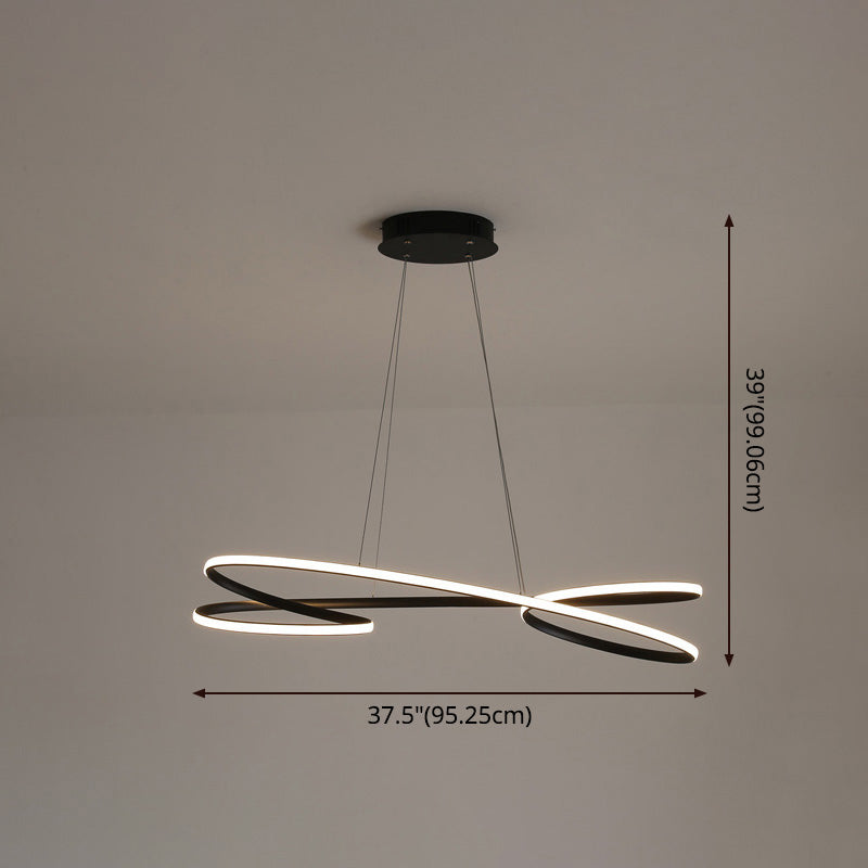 Ligne de simplicité LED lustre Light Aluminium Modern Style Bedroom Hanging Light