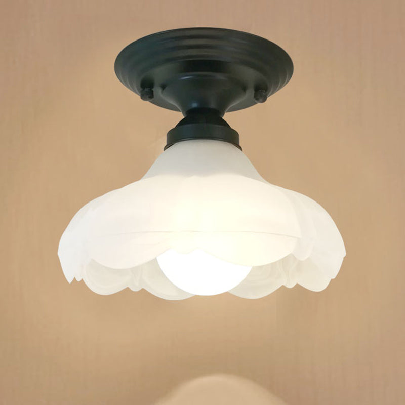 Blanc Simplicité Plafond lampe Grossed Blass Shade Boundroom Éclairage