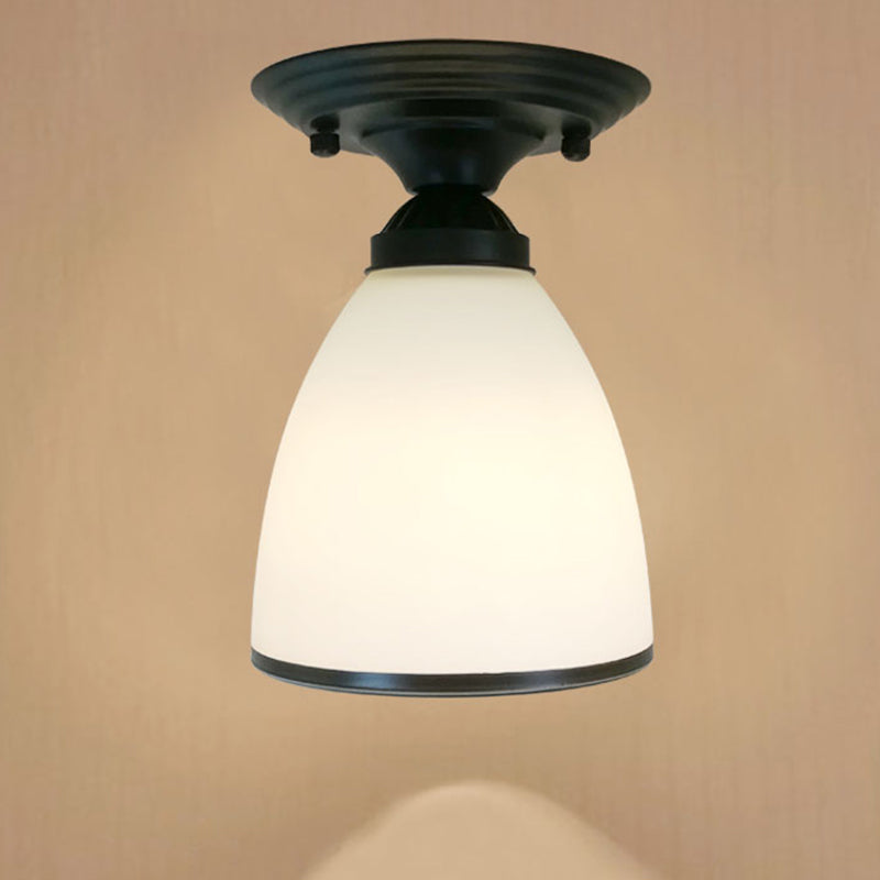 Blanc Simplicité Plafond lampe Grossed Blass Shade Boundroom Éclairage