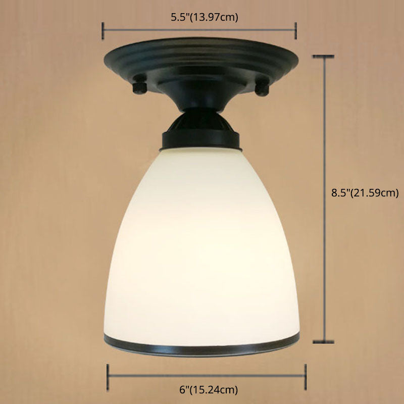 Blanc Simplicité Plafond lampe Grossed Blass Shade Boundroom Éclairage