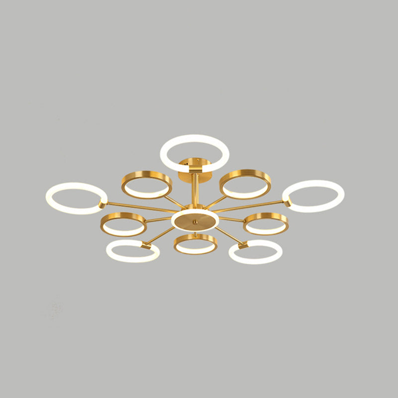 Radial Chandelier Lighting Fixtures Ultra-Contemporary Metal Pendant Lighting for Living Room