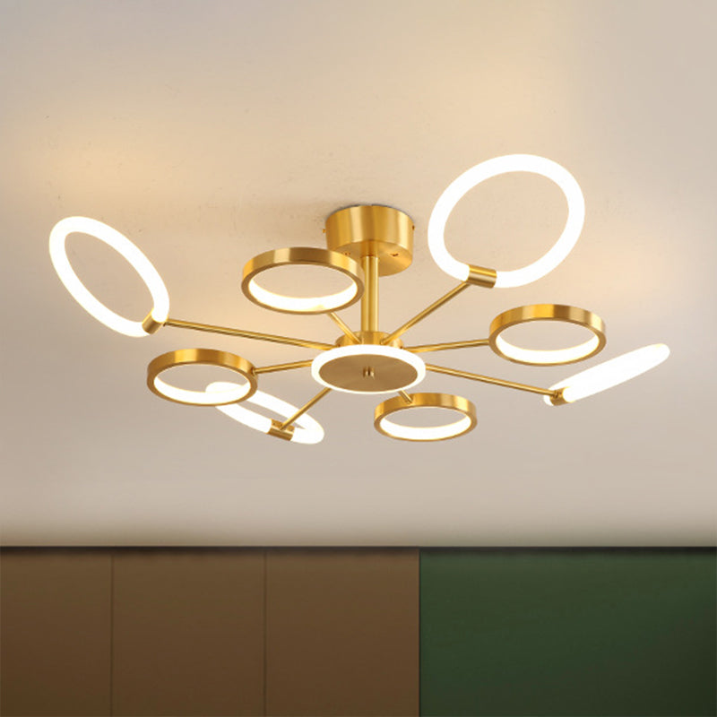 Radial Chandelier Lighting Fixtures Ultra-Contemporary Metal Pendant Lighting for Living Room