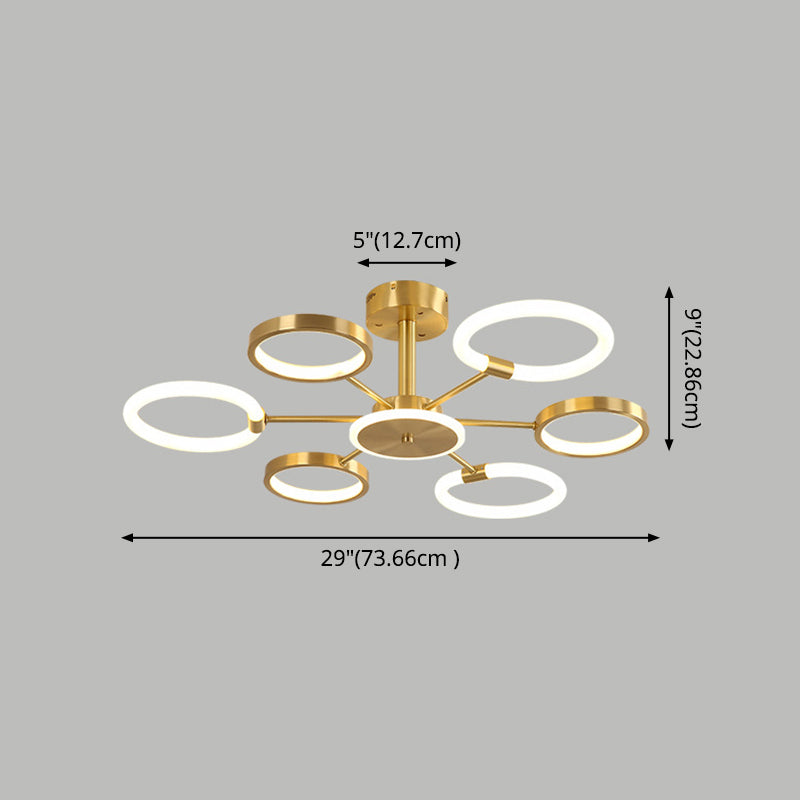 Radiale kroonluchter verlichtingsarmaturen Ultra-eigentiële metalen hangerverlichting voor woonkamer