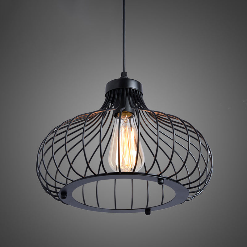 1 lichte ovale hanglampverlichting retro industriële stijl metalen hanger plafondlampen voor restaurant