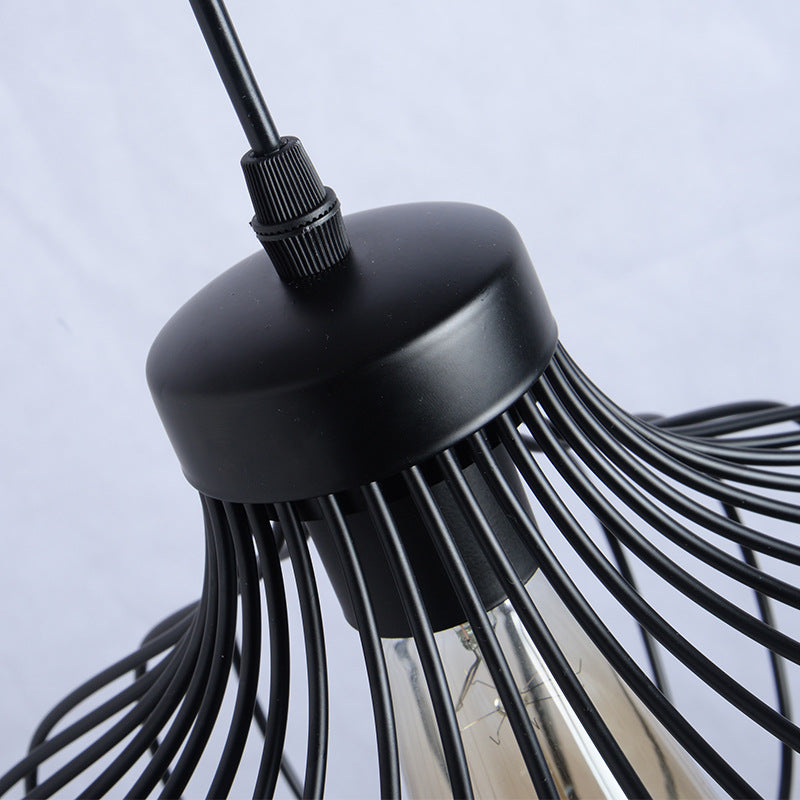 1 lichte ovale hanglampverlichting retro industriële stijl metalen hanger plafondlampen voor restaurant