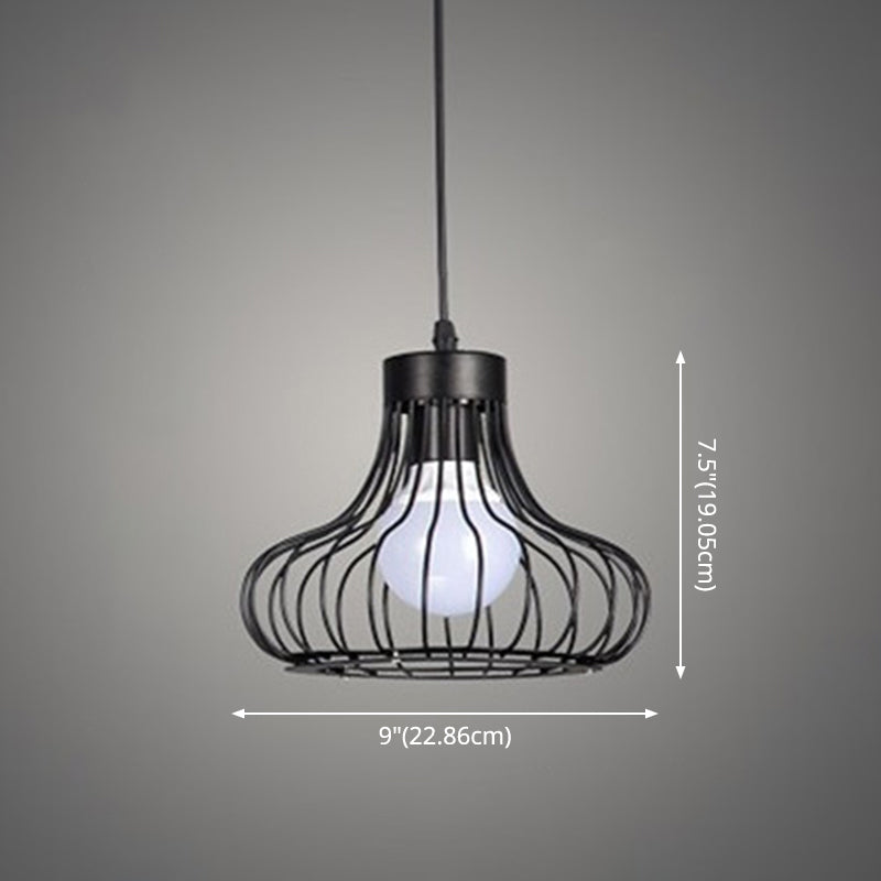 1 Light Oval Pendant Lighting Retro Industrial Style Metal Pendant Ceiling Lights for Restaurant