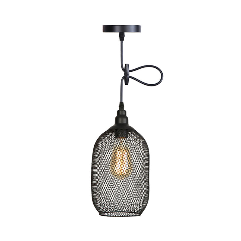 1 alambre de luz Mesh Light Pendse Nordic Industrial Style Metal Hanging Lights para barra