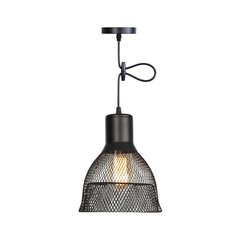 1 alambre de luz Mesh Light Pendse Nordic Industrial Style Metal Hanging Lights para barra