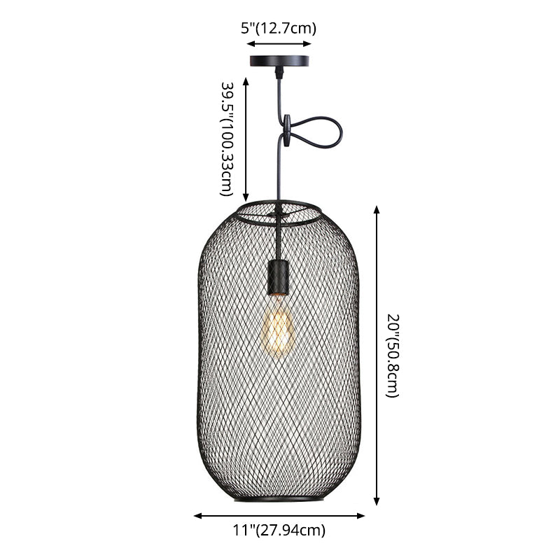 1 Light Wire Mesh Light Pendant Nordic Industrial Style Metal Hanging Lights for Bar