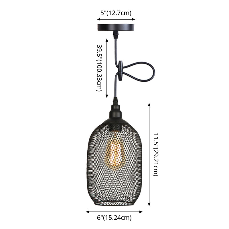 1 alambre de luz Mesh Light Pendse Nordic Industrial Style Metal Hanging Lights para barra