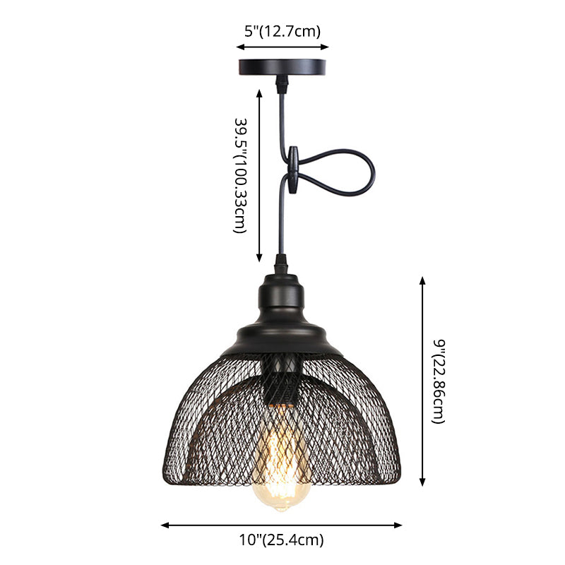 1 alambre de luz Mesh Light Pendse Nordic Industrial Style Metal Hanging Lights para barra