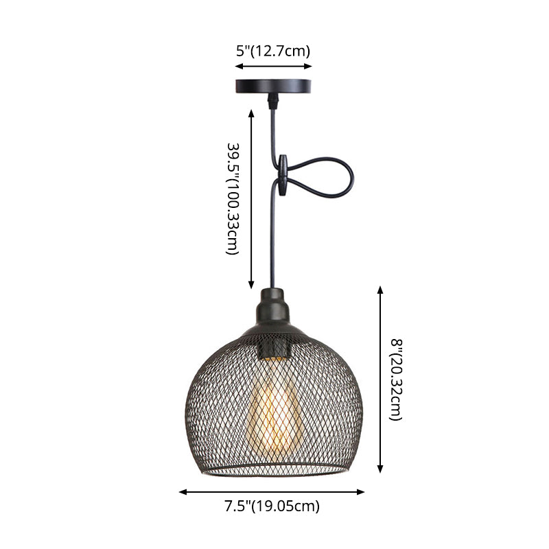 1 Light Wire Mesh Light Anhänger nordischer Industriestil Metallhangleuchten für Bar