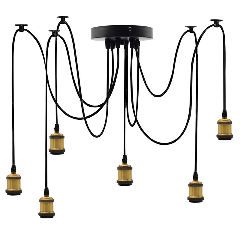 6 Lights Spider Multi Pendant Light industriële stijl aluminium multi -druppel plafondlampen voor bar