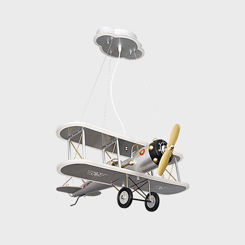 1 Light Prop Plane Pendant Lamp Kids Metallic Ceiling Lamp for Boys Bedroom Living Room