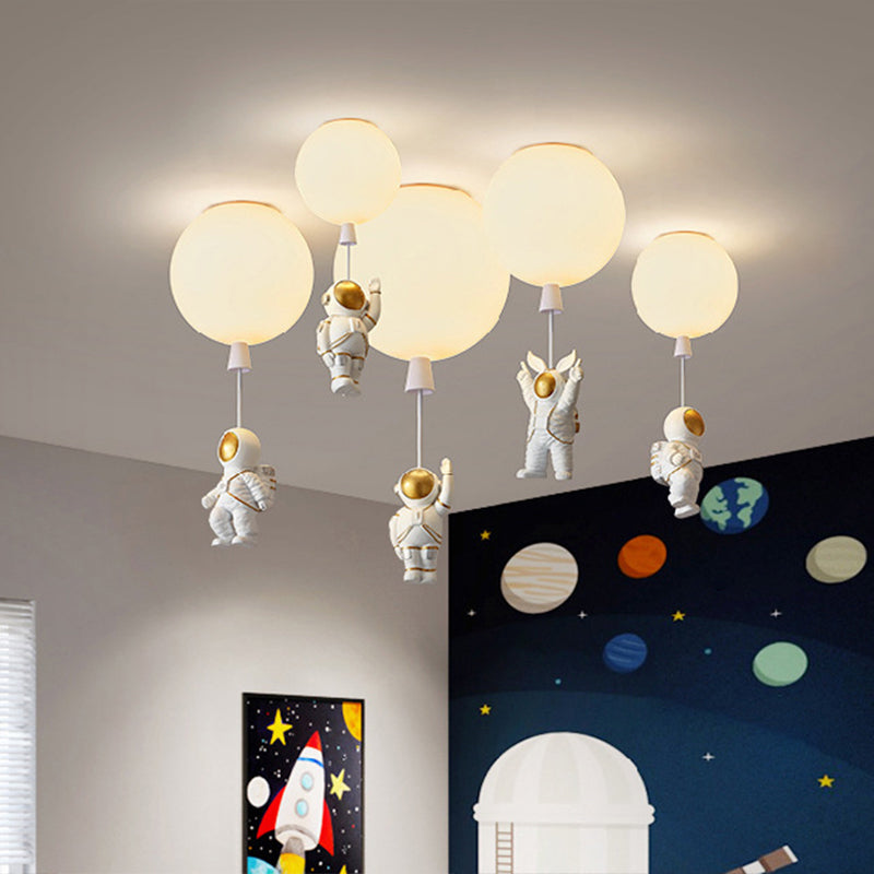 1 Light Moon Hanging Lamp Cartoon Acrylic Down Lighting Pendant for Children Bedroom