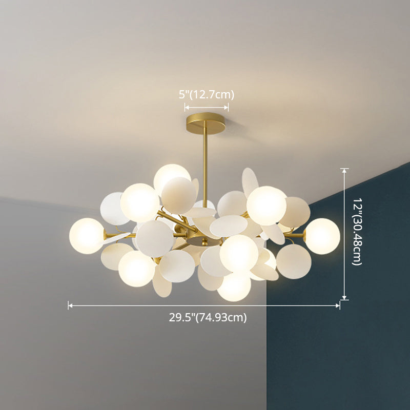 Balloon Hanging Light Fixtures Cartoon Metallic Drop Pendant with Glass Shade for Bedroom