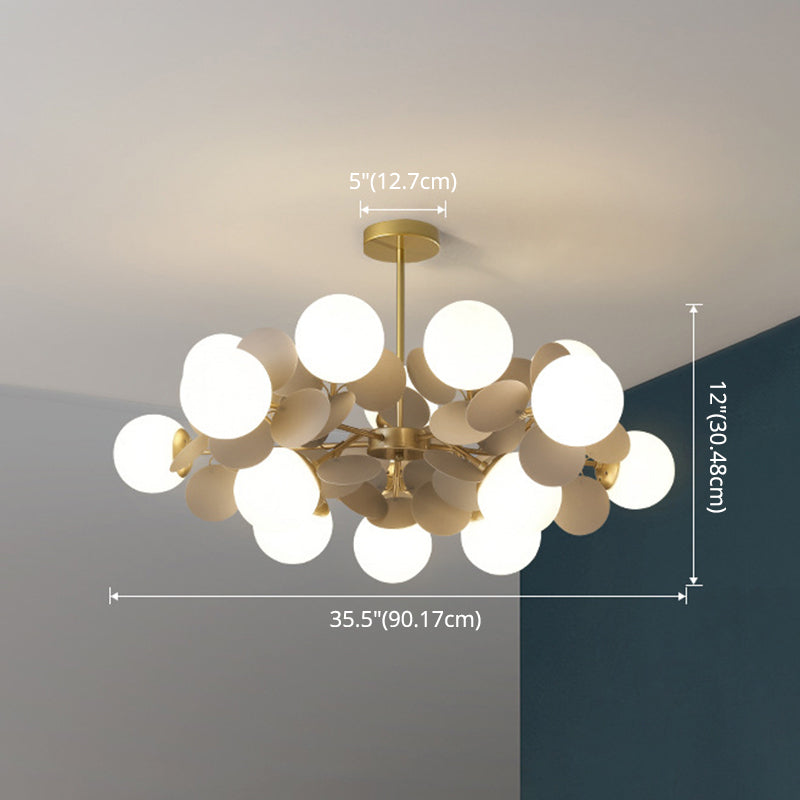 Balloon Hanging Light Fixtures Cartoon Metallic Drop Pendant with Glass Shade for Bedroom