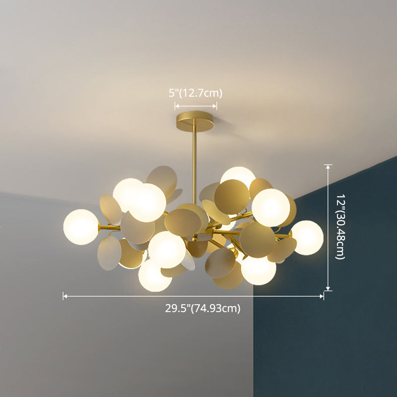 Balloon Hanging Light Fixtures Cartoon Metallic Drop Pendant with Glass Shade for Bedroom