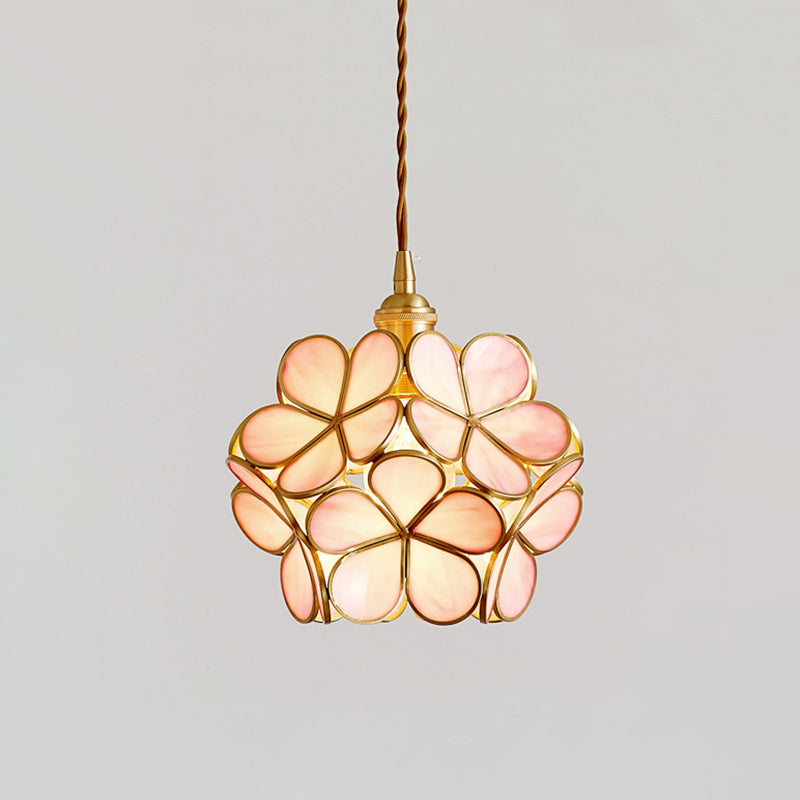 1 Light Flower Hanging Ceiling Light Nordic Style Metallic Down Lighting Pendant  for Restaurant