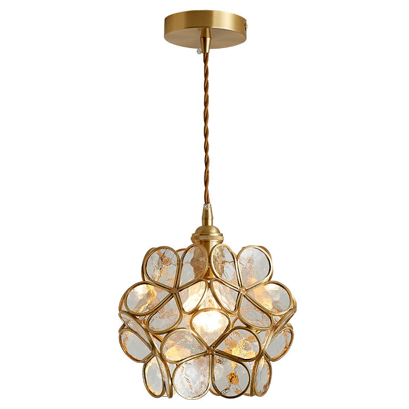 1 Light Flower Hanging Ceiling Light Nordic Style Metallic Down Lighting Pendant  for Restaurant