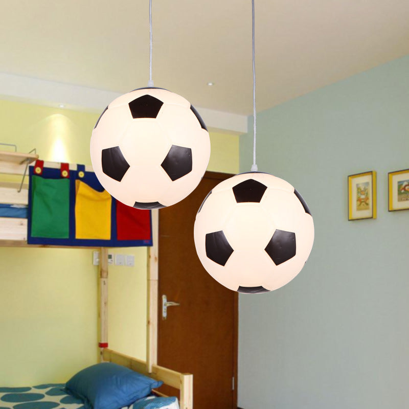 1 Light Football Ceiling Pendant Light Kids Metallic Suspended Lighting Fixture for Children Bedroom