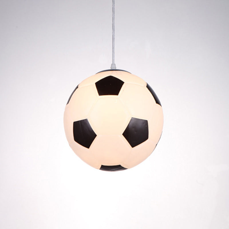 1 Light Football Ceiling Pendant Light Kids Metallic Suspended Lighting Fixture for Children Bedroom