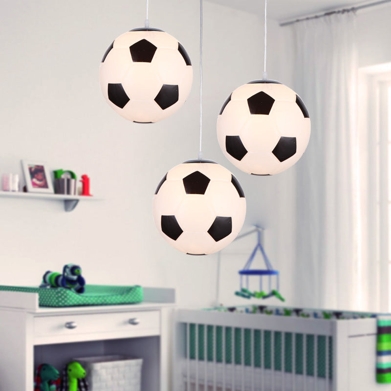 1 Light Football Ceiling Pendant Light Kids Metallic Suspended Lighting Fixture for Children Bedroom