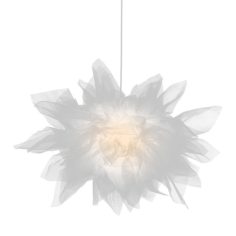 1 Light Flower Pendant Lighting Fixtures Nordic Style Fabric Hanging Ceiling Light for Bedroom