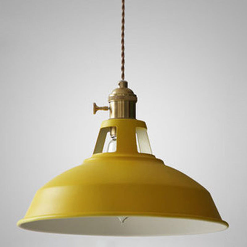 Macarons Industrial Barn Shade Pendant Licht metaal 1-licht hangerverlichting voor restaurant