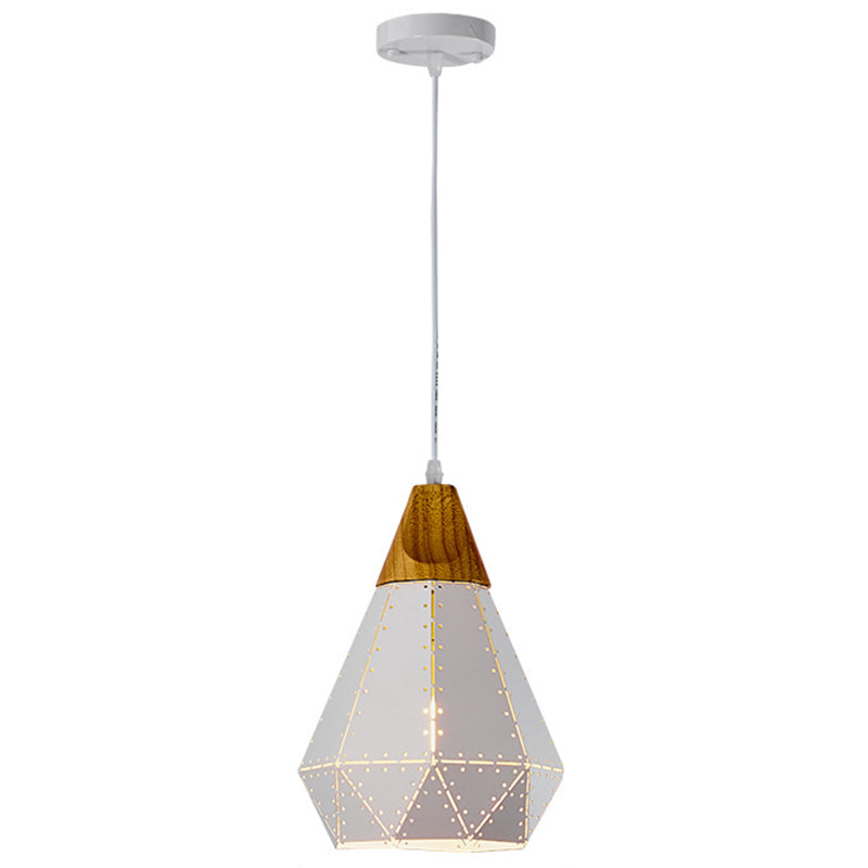 Diamond Dining Room Drop Pendant Modern Style Metal 1 Light Hanging Ceiling Light