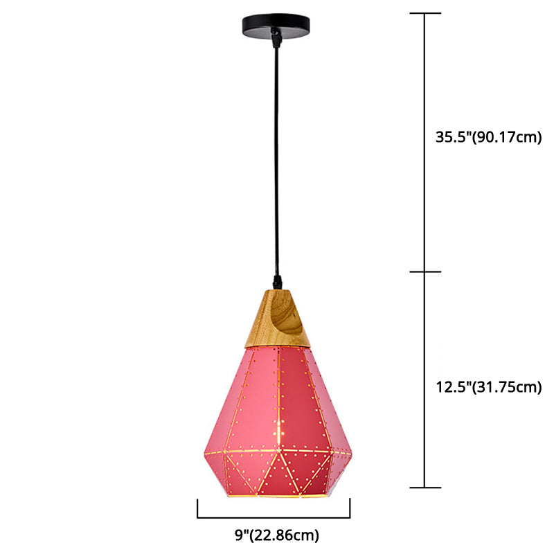 Diamond Comedor Drop Colgante Estilo moderno 1 Luz de techo colgante de luz