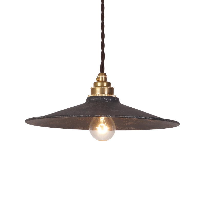 Assicatore sfogliato a pendente soffitto Light Warehouse Style Shone 1 Light Light Antique Black Hanging Lampada