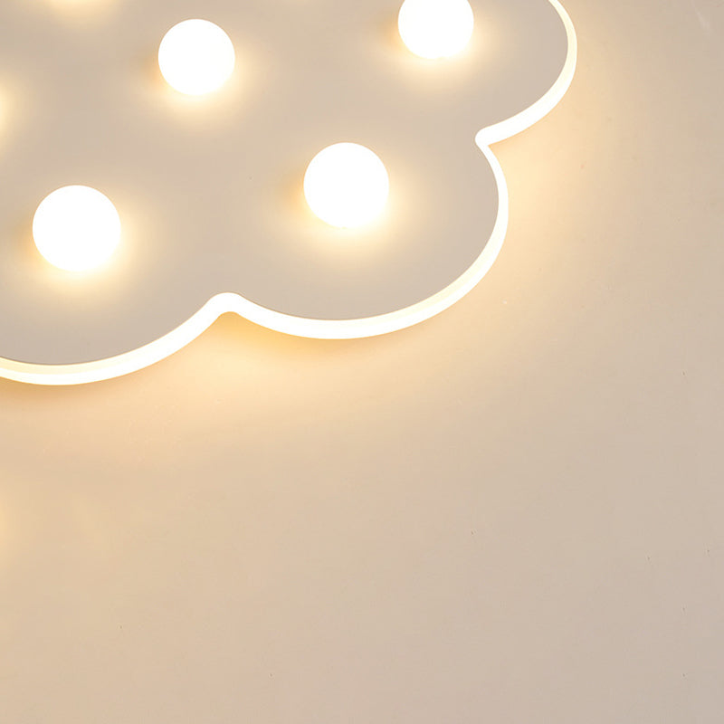 Bloem/Rond/Vierkant Led Flush Plafond Licht Kinderen Modern Metaal 8 Lampen 16.5/19.5 Inch Breed Wit Flushmount Licht