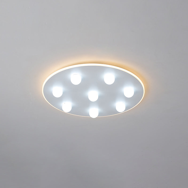 Luz de techo empotrada LED flor/redonda/cuadrada Metal moderno para niños 8 luces Luz empotrada blanca de 16,5/19,5 pulgadas de ancho