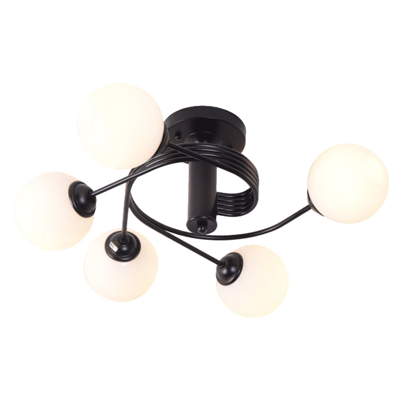 Round Flush Mount Ceiling Light Contemporary Frosted White Glass Ceiling Flush Mount for Living Room