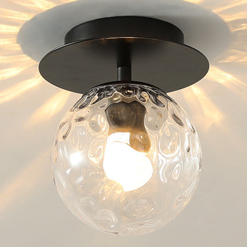 Bubble Semi Flush Mount Lighting Ultra-Contemporary Clear Prismatic Glass Ceiling Flush Mount Lights for Hallway